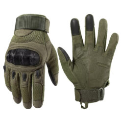 Manusi Tactice Combat, Touchscreen, Microfibra/Piele Eco, marime L, Verde Militar