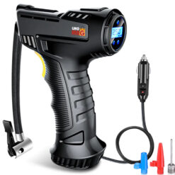 Mini Compresor Auto Portabil Tip Pistol, Linomag®, Cablu 3m, 10 BAR / 150 PSI, Display Digital, Lampa LED