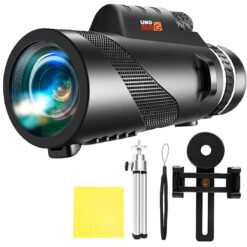 Monoclu Telescop profesional HD 50X60 de Inalta Definitie cu Suport Pentru Smartphone si Trepied, Linomag®, Prisma BaK-4 Dual Focus, Vedere de Zi si de Seara, Waterproof