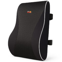 Perna lombara completa Linomag, Suport lombar pentru scaun de birou sau masina, Spuma cu memorie, Negru, 44 x 40 x 13cm
