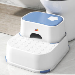 Alternative view of Scaunel Inaltator pentru Copii 2 in 1 cu Doua Trepte Linomag®, Multifunctional, pentru WC, Baie si Bucatarie, Alb / Albastru