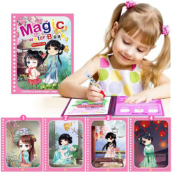 Alternative view of Carte de colorat cu apa tip Magic Book in limba engreza, Linomag®, Manga, Reutilizabila, Pentru fete si baieti de peste 3 ani