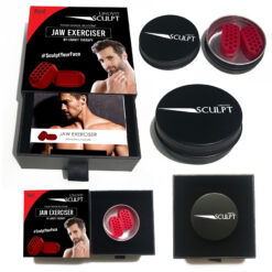 Alternative view of Set 2 dispozitive pentru intarirea muschilor faciali, Linovit®, Jawline exerciser, Tonifiere faciala, Silicon alimentar, Nivel avansat 28kgf, Rosu