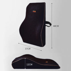 Alternative view of Perna lombara completa pentru scaun de birou sau masina, Linomag®, Spuma cu memorie, Negru, 44 x 37 x 12cm
