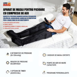 Alternative view of Aparat pentru masaj picioare profesional, Linomag®, Drenaj limfatic, Presopunctura, Refacere musculara, Masaj circulator, Masaj relaxare, 8 camere compresie cu aer,  8 niveluri de intensitate, 3 moduri de masaj