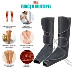 Alternative view of Aparat de masaj pentru picioare cu presopunctura si incalzire tip cizme, Linomag®, Drenaj limfatic, Masaj refacere musculara, Masaj relaxare, Masaj circulator, 3 moduri masaj, 3 nivele intensitate masaj, Gri carbon