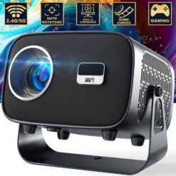 Videoproiector Smart Linomag®, Android 11.0, 4000 Lumeni, Airplay/Miracast, Suport 1080p, WiFi 2.4G/5G, Bluetooth 5.2, Argintiu/Negru