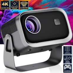 Videoproiector LED LCD Portabil 1280x720P, Linomag®, 150 ANSI lumeni, Contrast 2000:1, WiFi, Bluetooth, HDMI, AV, USB, Dark Ash Silver