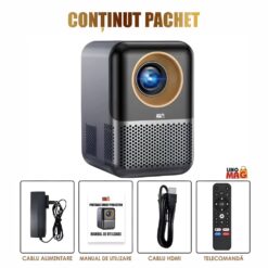Alternative view of Videoproiector Smart 4K X10, Linomag ®, Android 10.0, LCD, Full HD, 1GB RAM, 8GB Stocare, Proiecție 100", Contrast 1500:1, Lampă 30.000 ore, HDMI, Wi-Fi, Gri argintiu