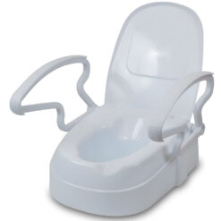 Alternative view of Inaltator WC cu Capac si Manere Rabatabile, Linomag®, 3 Niveluri de Inaltime, Sistem de Prindere Reglabil pentru Vasul de Toaleta, Alb Optic