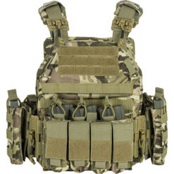Alternative view of Set Vesta Tactica Multicam + 2 Placi Balistice NIJ IV, Linovit®, pentru Airsoft, Paintball, Tir sportiv, Outdoor, Vanatoare, Material Oxford 1000D, Sistem MOLLE, Rezistent la proiectile perforante 7.62x63mm M2 AP, Verde camuflaj