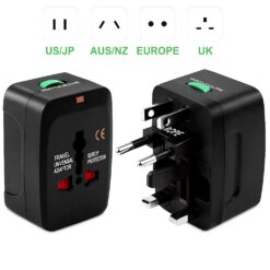 Alternative view of Adaptor universal priza, Linomag®, Compatibil cu EU/UK/SUA/JP/CH/AUS/TH, Negru