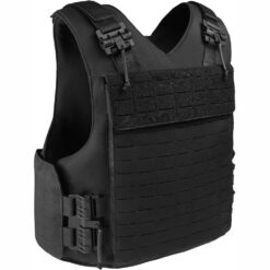 Alternative view of Set Vesta Tactica Reglabila + 2 Placi Balistice NIJ IV, Linovit®, pentru Airsoft, Paintball, Tir sportiv, Outdoor, Vanatoare, Material Oxford 1000D, Sistem MOLLE, Rezistent la proiectile perforante 7.62x63mm M2 AP, Negru