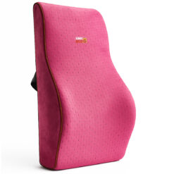 Perna lombara completa pentru scaun de birou sau masina, Linomag®, Spuma cu memorie, Roz, 45 x 38 x 12cm