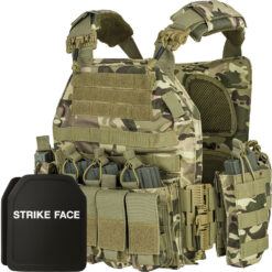Set Vesta Tactica Multicam + 2 Placi Balistice NIJ IV, Linovit®, pentru Airsoft, Paintball, Tir sportiv, Outdoor, Vanatoare, Material Oxford 1000D, Sistem MOLLE, Rezistent la proiectile perforante 7.62x63mm M2 AP, Verde camuflaj