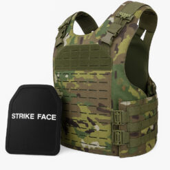 Set Vesta Tactica Reglabila + 2 Placi Balistice NIJ IV, Linovit®, pentru Airsoft, Paintball, Tir sportiv, Outdoor, Vanatoare, Material Oxford 1000D, Sistem MOLLE, Rezistent la proiectile perforante 7.62x63mm M2 AP, Kaki camuflaj
