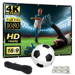 Ecran de proiectie pliabil 100" Linomag®, format16:9, ideal pentru proiecții interior/exterior, portabil, 4K HD, montare rapidă, alb