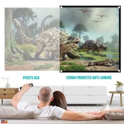Alternative view of Ecran de proiecție anti-lumină Linomag®, 100 inch, proiecție față/spate, format 16:9, 4K HD, ideal pentru interior și exterior, pliabil, gri metalizat