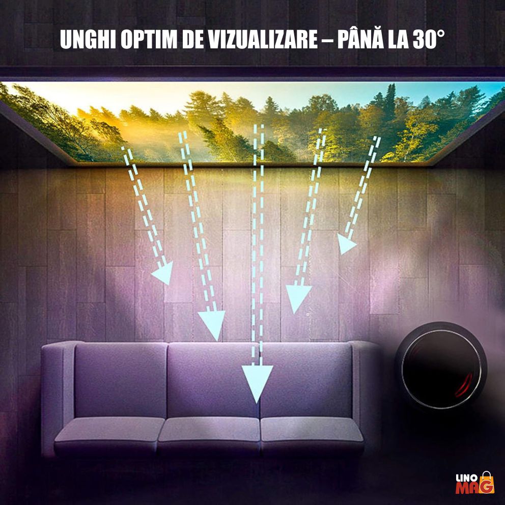 Ecran de proiecție anti-lumină Linomag®, montabil pe perete, 120 inch / 3.5m, pliabil, cu suport telescopic din oțel inoxidabil, format 16:9, 148x266cm, Gri - imagine 4