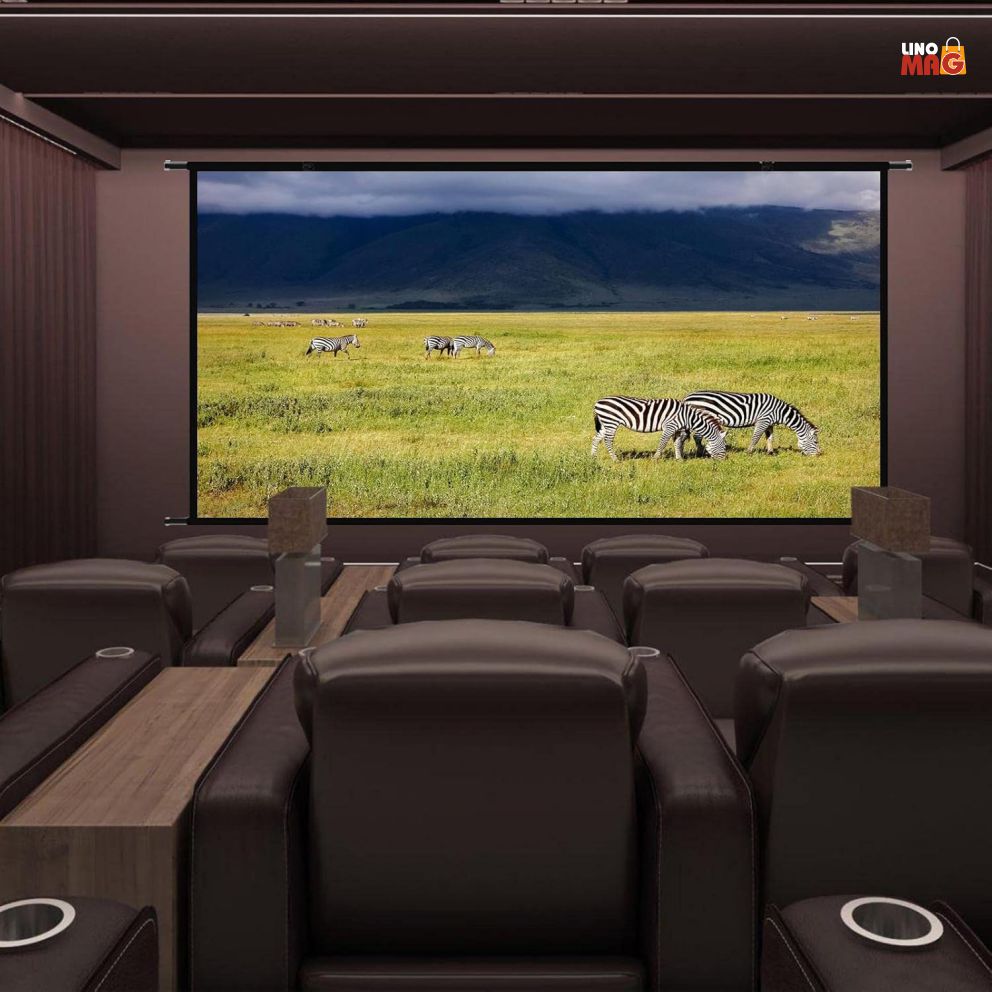 Ecran de proiecție anti-lumină Linomag®, montabil pe perete, 120 inch / 3.5m, pliabil, cu suport telescopic din oțel inoxidabil, format 16:9, 148x266cm, Gri - imagine 6