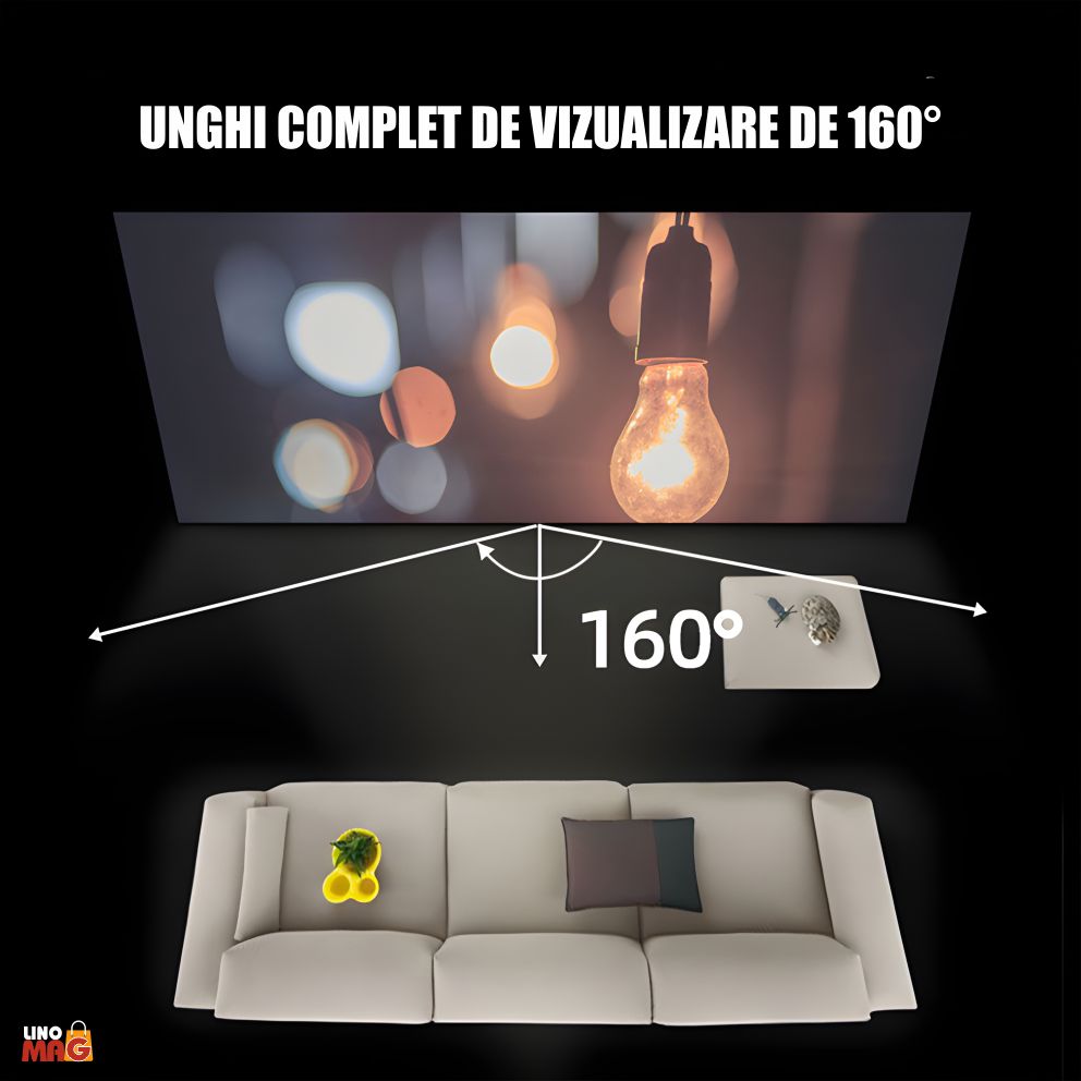 Ecran de proiecție anti-lumină Linomag®, montabil pe perete, 120 inch / 3.5m, pliabil, cu suport telescopic din oțel inoxidabil, format 16:9, 148x266cm, Gri - imagine 7