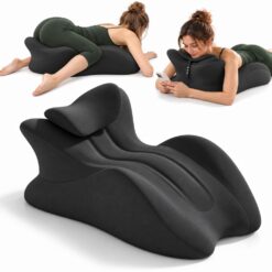 Pernă Ergonomică Multifuncțională Linomag® pentru Cupluri și Relaxare, pentru Dormit, Citit și Odihnă, Spumă cu Memorie, Suport pentru Spate și Corp, Tetieră Detașabilă, Husă Lavabilă, Negru