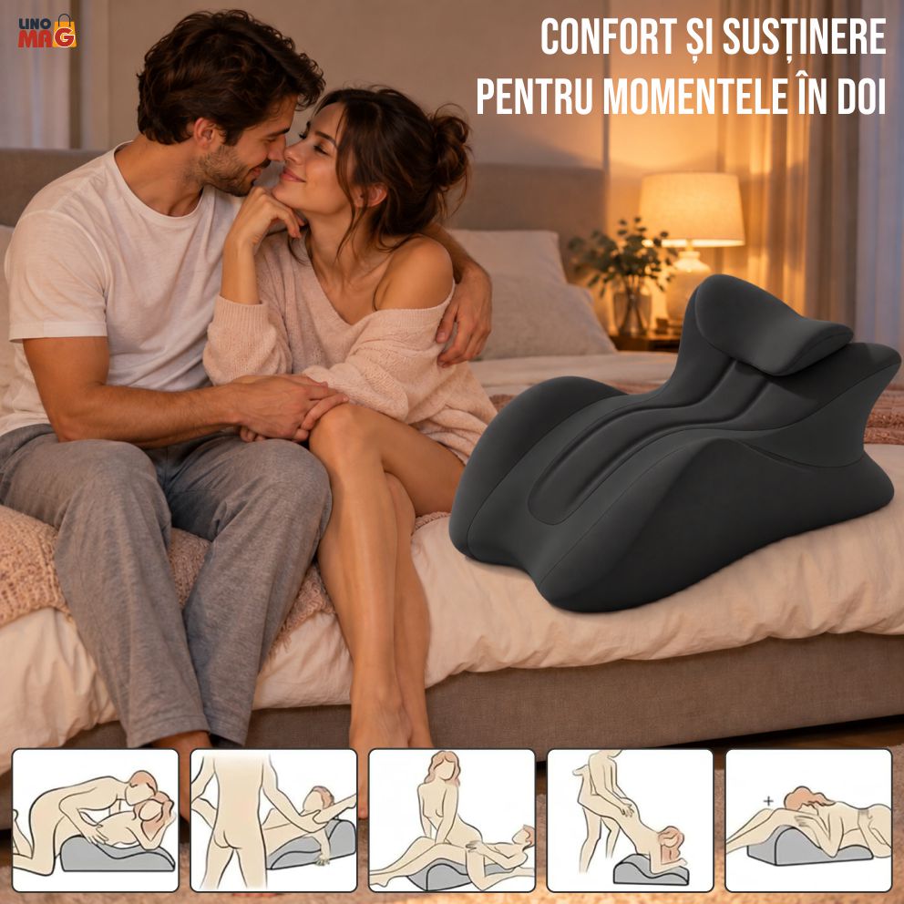 Pernă Ergonomică Multifuncțională Linomag® pentru Cupluri și Relaxare, pentru Dormit, Citit și Odihnă, Spumă cu Memorie, Suport pentru Spate și Corp, Tetieră Detașabilă, Husă Lavabilă, Negru - imagine 8